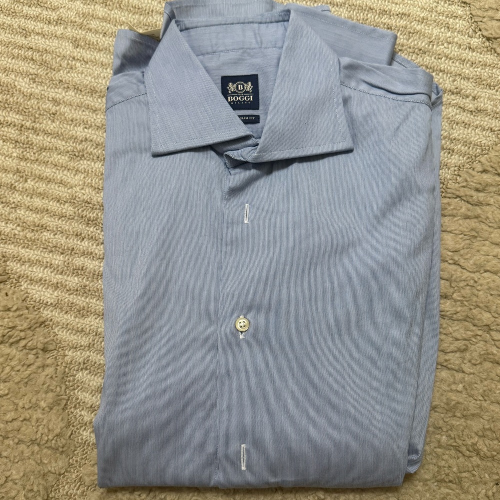Boggi Milano Men's Blue Dress Shirt